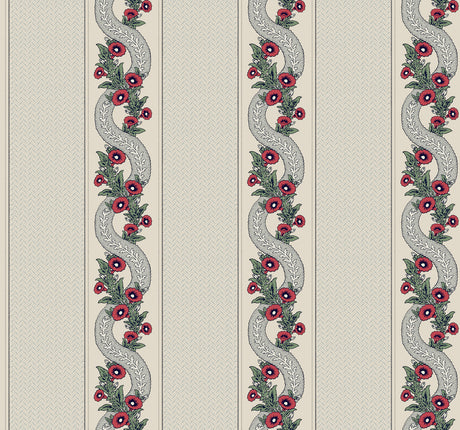 Ronald Redding MX9694 Abbey's Garland Ruby Wallpaper - Eade's Wallpaper