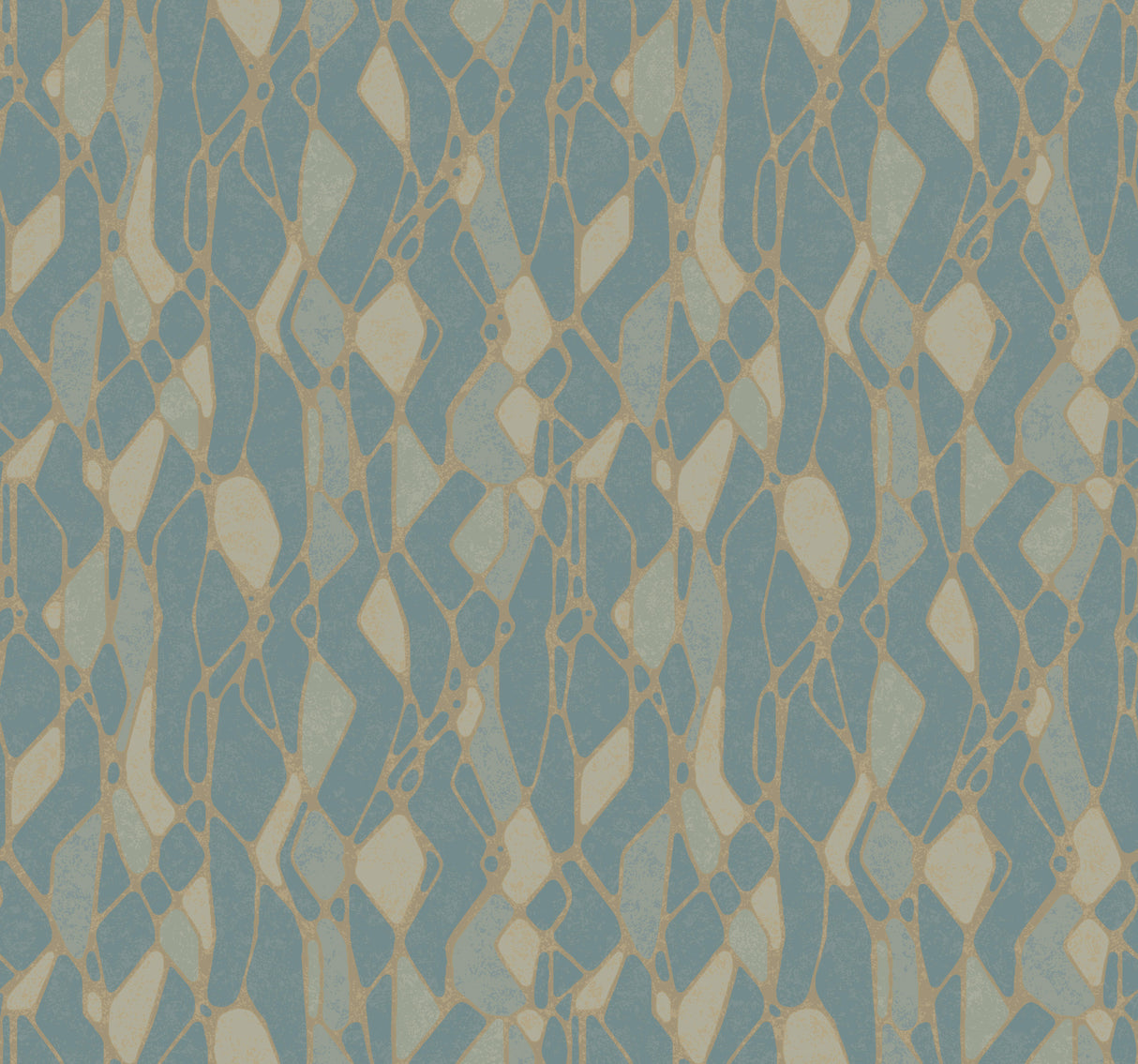 York NA0512 Stained Glass Blue Wallpaper