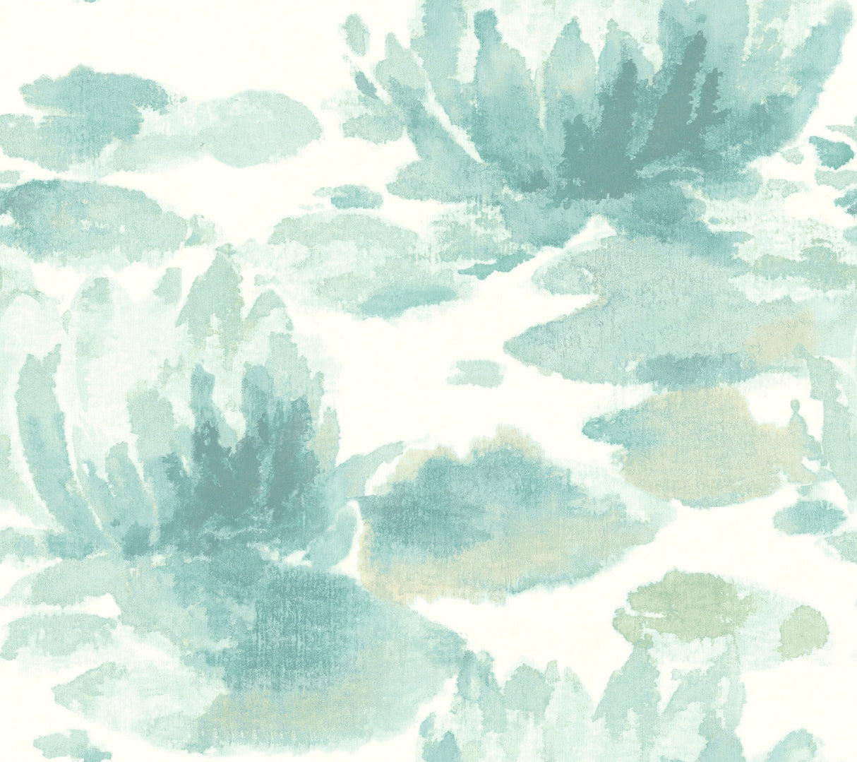 York NA0525 Water Lily Blue Wallpaper