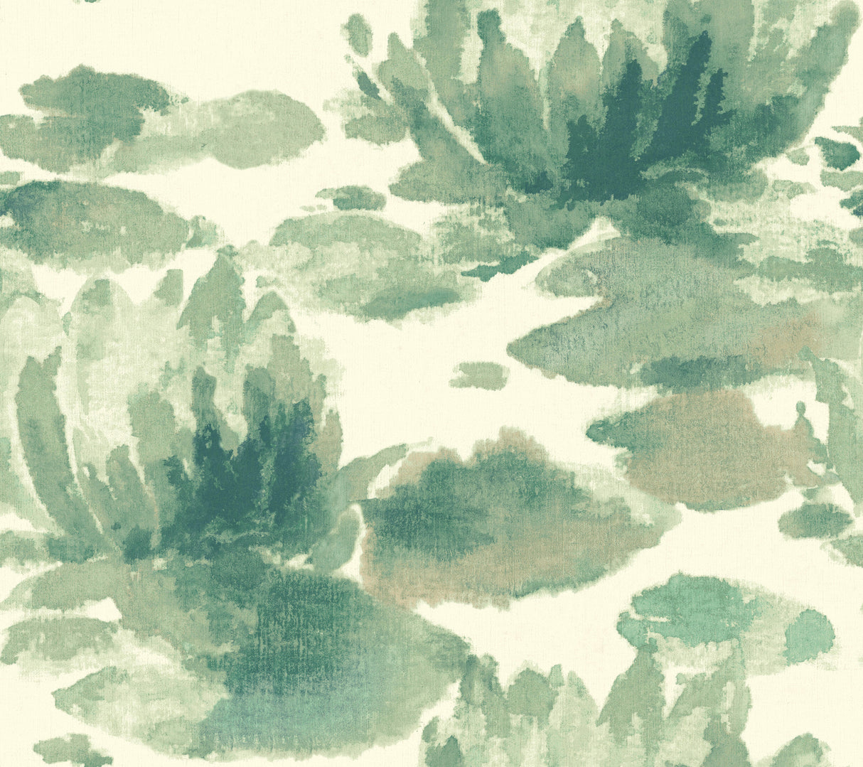 York NA0526 Water Lily Green Wallpaper