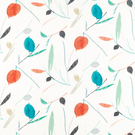 SCION NABS120779.SCN.0 OXALIS PIMENTO/MARINE Fabric - Eade's Wallpaper