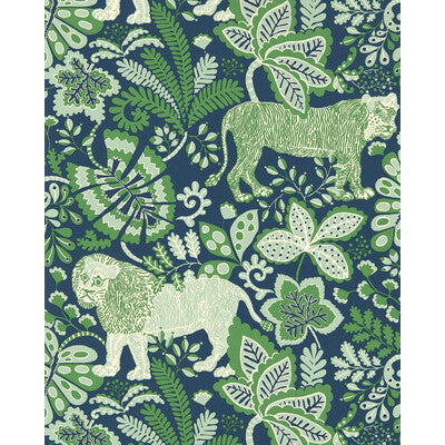 SCION NART112806.SCN.0 RUMBLE IN THE JUNGLE WP MIDNIGHT/MINT Wallpaper - Eade's Wallpaper
