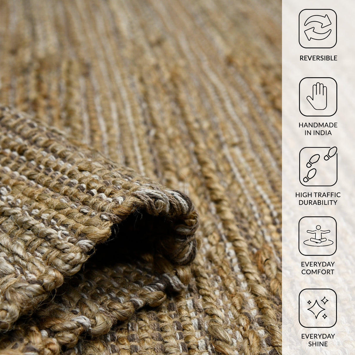 Amer Rugs NAT-2 Naturals Farmhouse Striped Area Rug