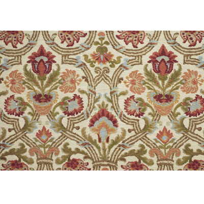 LEE JOFA NEW SEVILLA.RED/OLIVE.0 NEW SEVILLA RED/OLIVE Fabric - Eade's Wallpaper