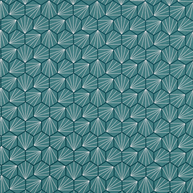 SCION NJAP132736.SCN.0 AIKYO TEAL Fabric - Eade's Wallpaper