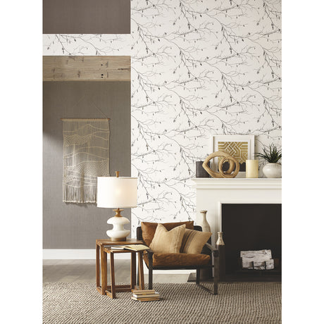 York NR1524 Winter Branches White Wallpaper