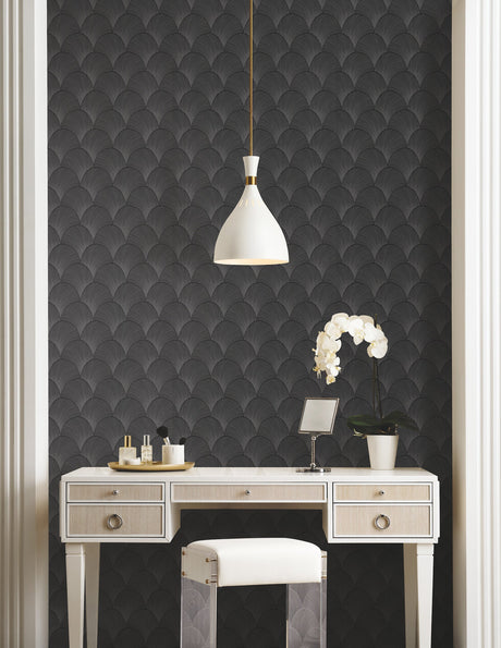 Candice Olson NT6107 Metallic Scallop Wallpaper - Eade's Wallpaper