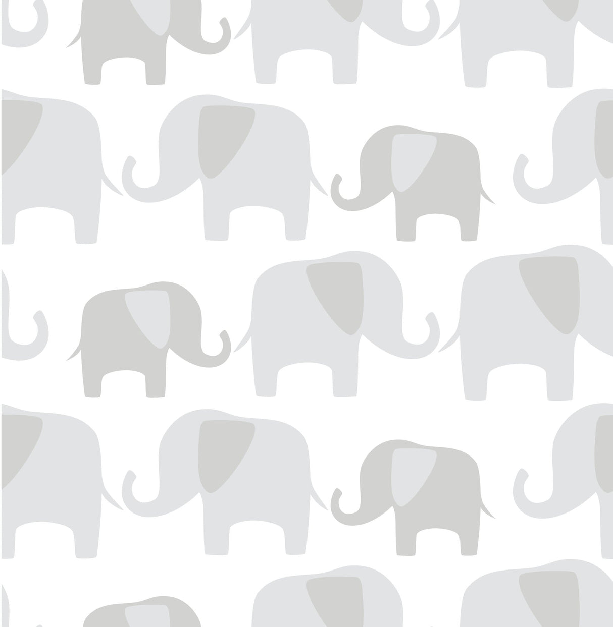 NuWallpaper NU1405 Grey Elephant Parade Peel & Stick Wallpaper