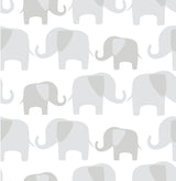 NuWallpaper NU1405 Grey Elephant Parade Peel & Stick Wallpaper