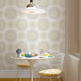 NuWallpaper NU1652 Grey and Yellow Suzani Peel & Stick Wallpaper