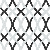 NuWallpaper NU1658 Black and Silver Lattice Peel & Stick Wallpaper