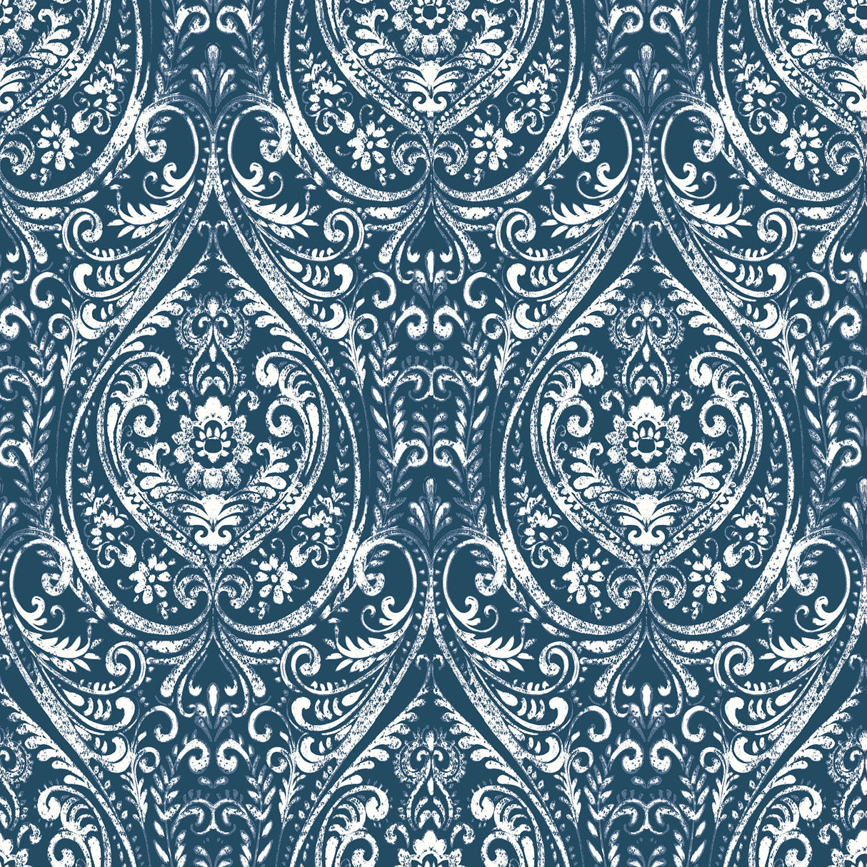 NuWallpaper NU1689 Bohemian Damask Indigo Peel & Stick Wallpaper