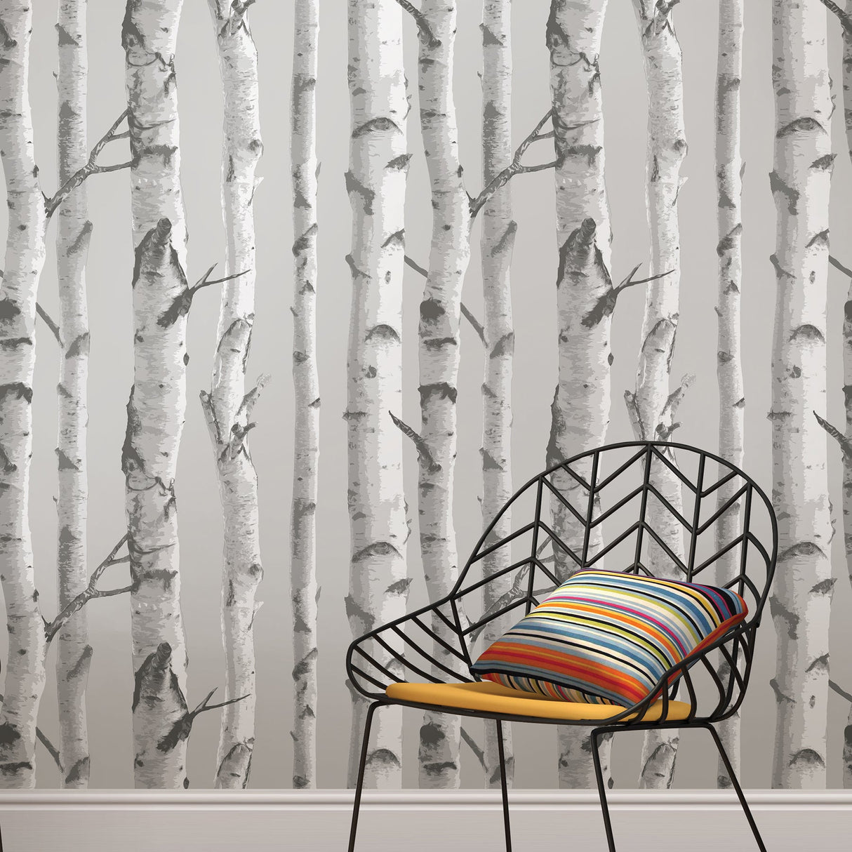 NuWallpaper NU1694 Mountain Birch Grey Peel & Stick Wallpaper