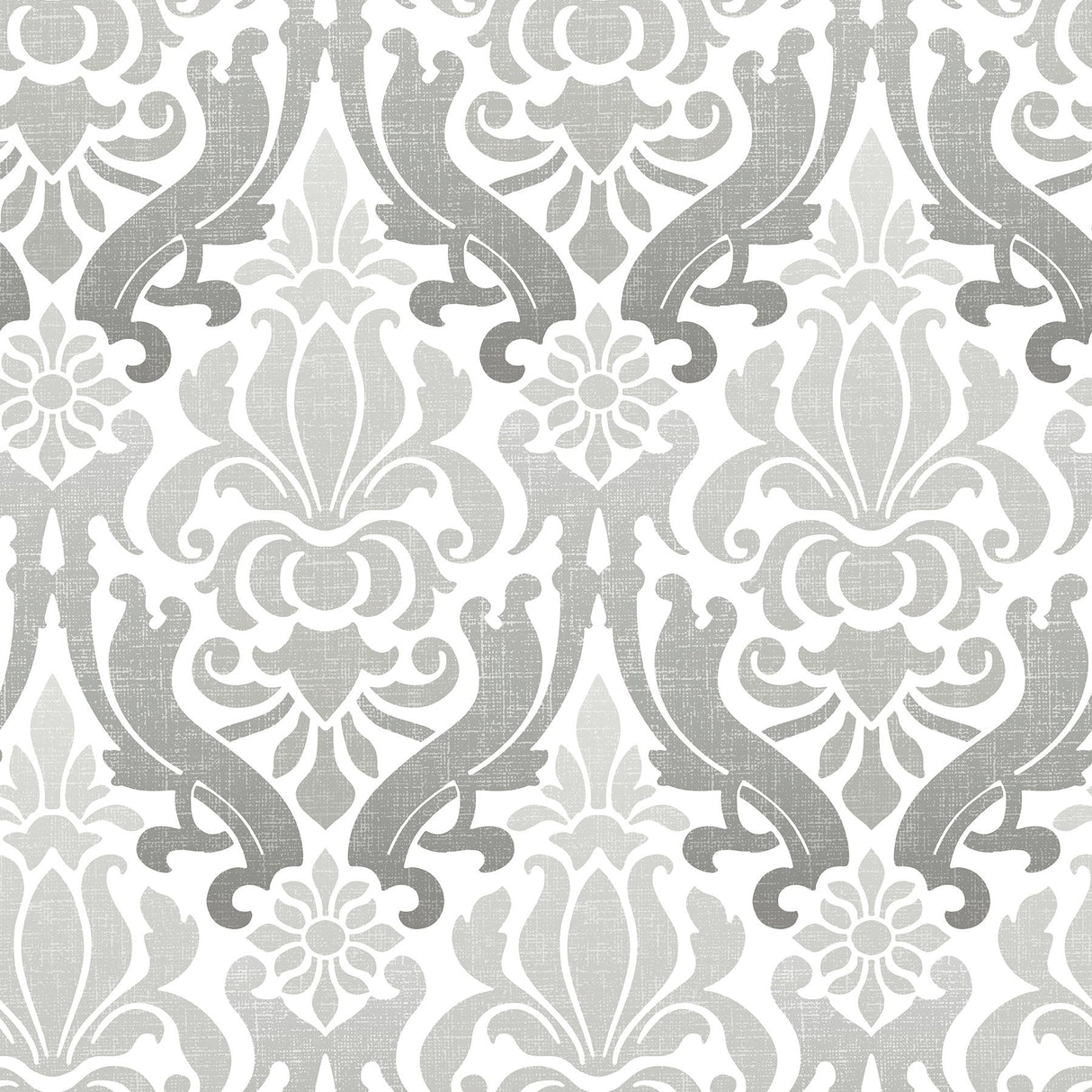 NuWallpaper NU1827 Grey Nouveau Damask Peel & Stick Wallpaper