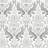 NuWallpaper NU1827 Grey Nouveau Damask Peel & Stick Wallpaper