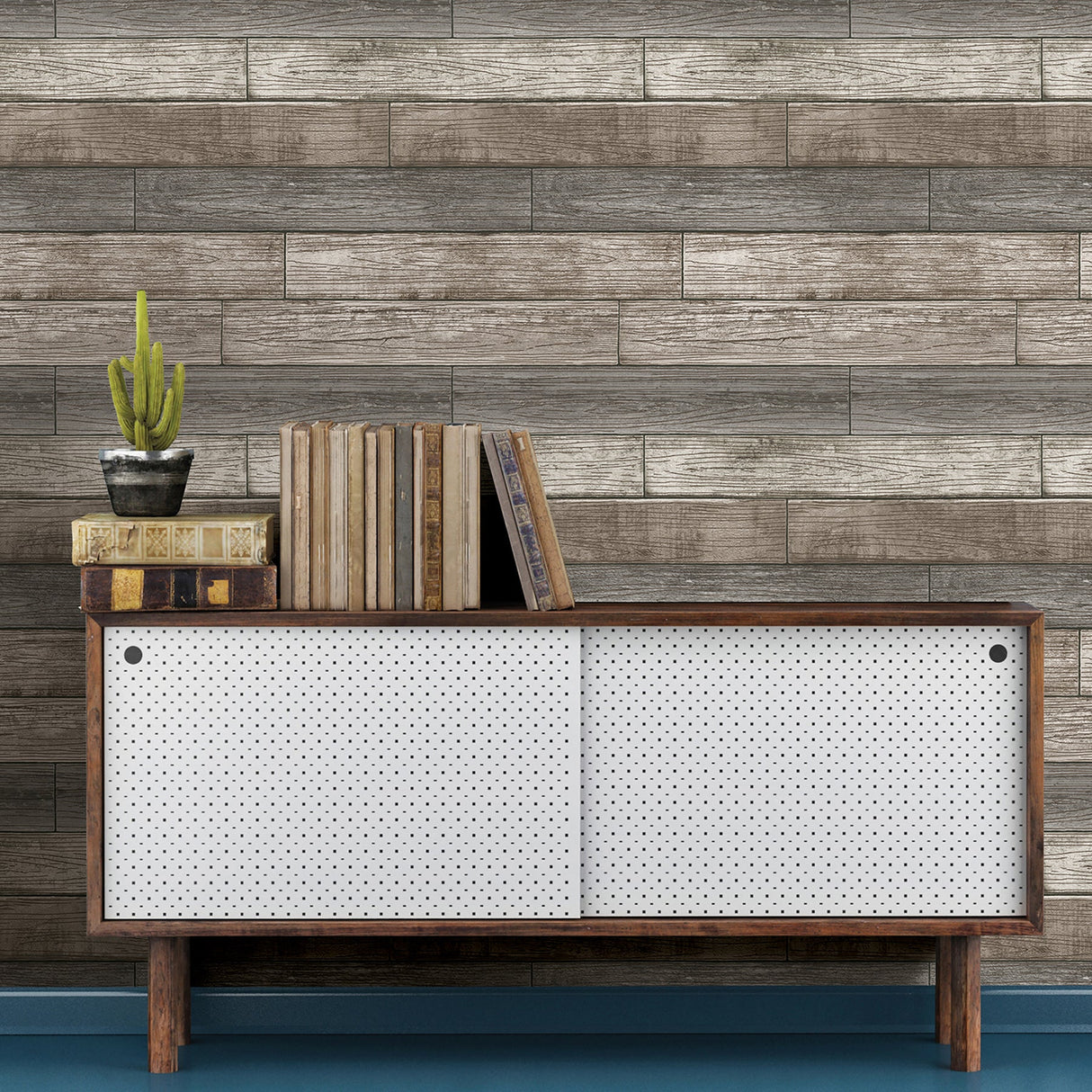 NuWallpaper NU3130 Reclaimed Wood Plank Natural Peel & Stick Wallpaper