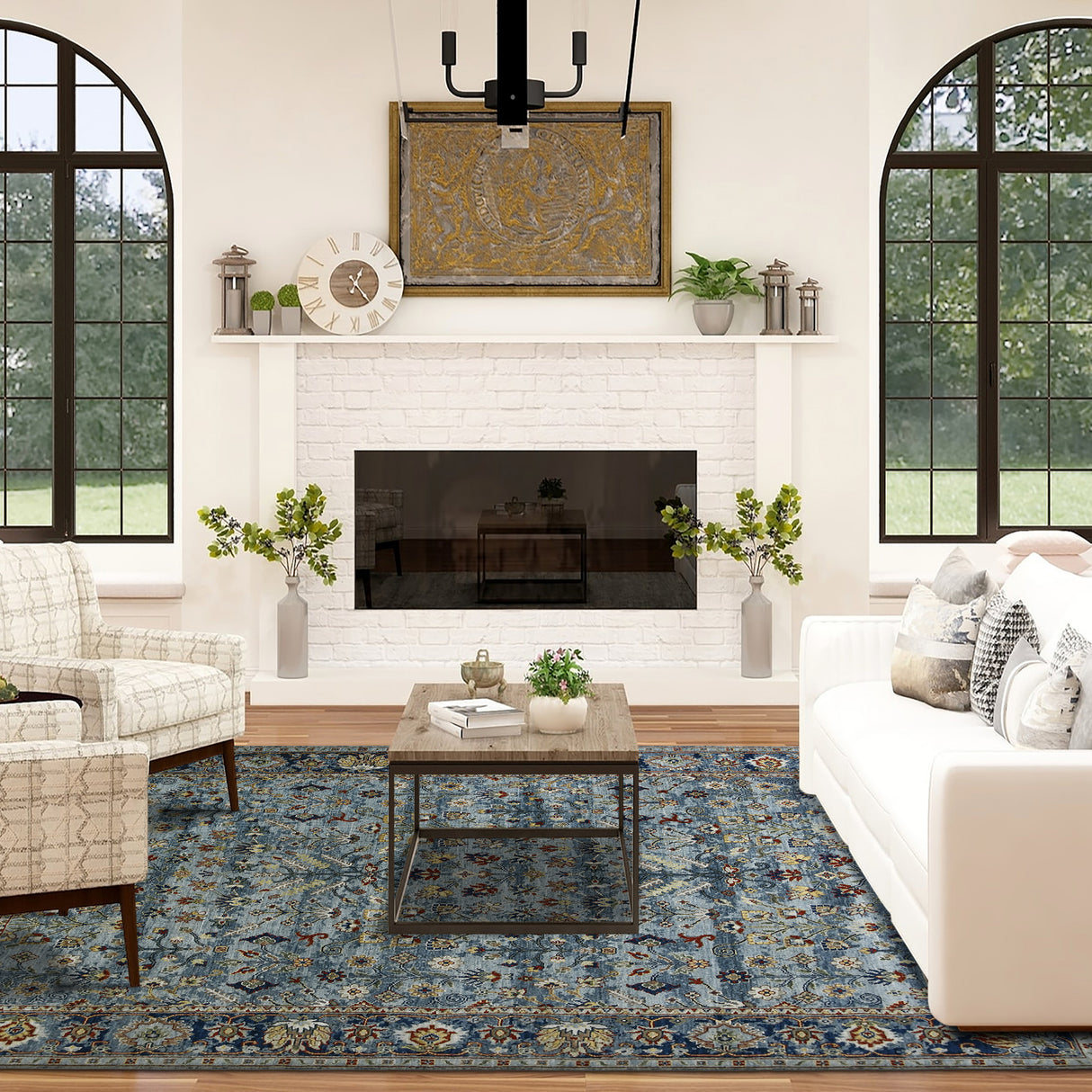 Amer Rugs NUI-60 Nuit Arabe Classic Bordered /Indigo Area Rug