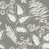 NuWallpaper NUS3143 Grey Foliage Peel & Stick Wallpaper