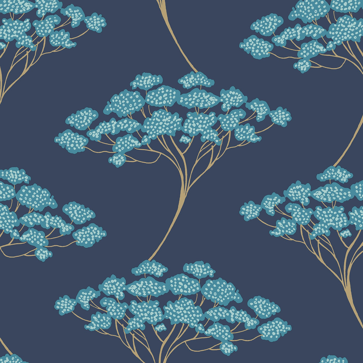 NuWallpaper NUS3147 Blue Ficus Peel & Stick Wallpaper