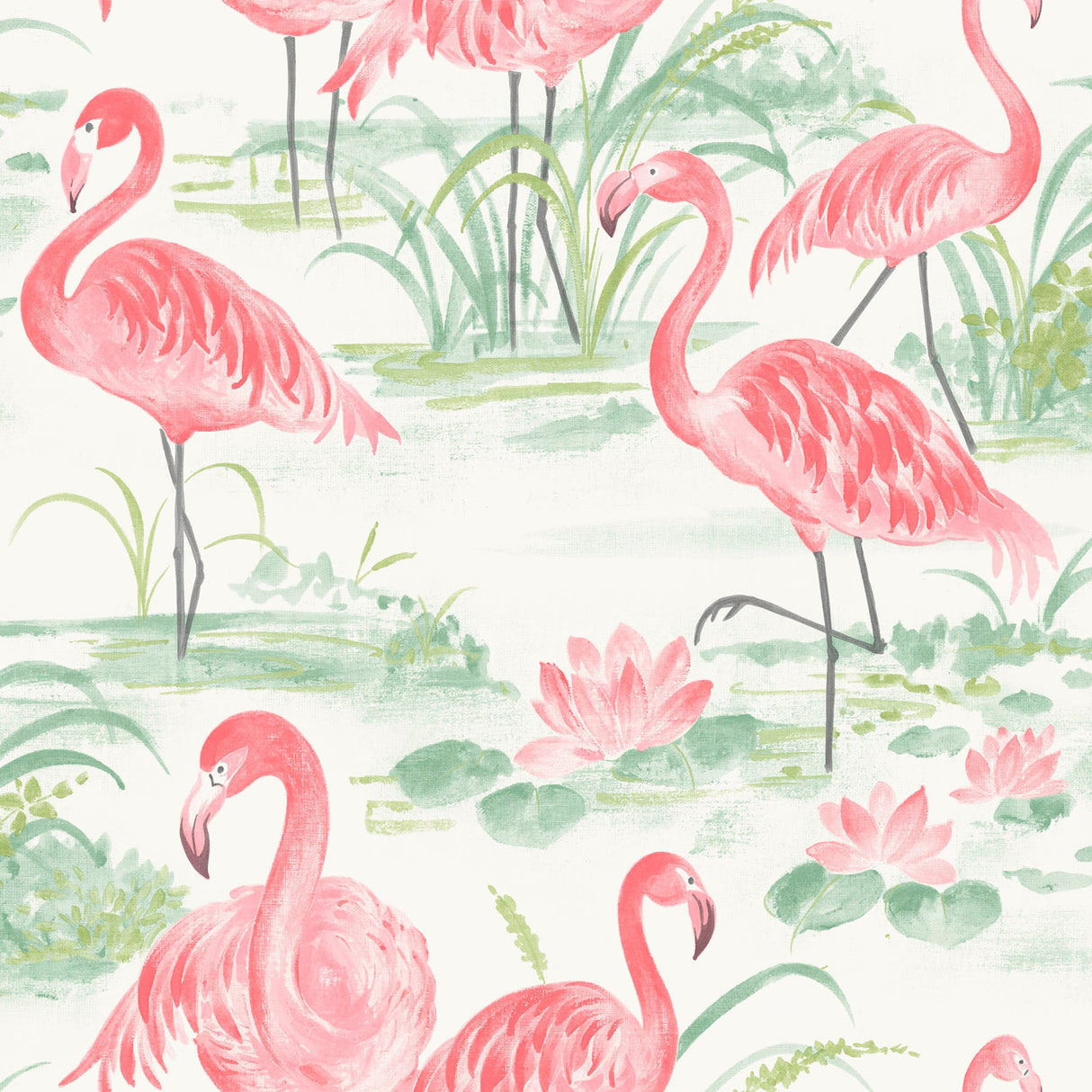 NuWallpaper NUS3679 Pink Flamingo Beach Peel & Stick Wallpaper