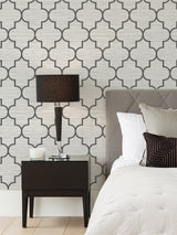 NuWallpaper NUS3963 Black Hudson Peel & Stick String Wallpaper