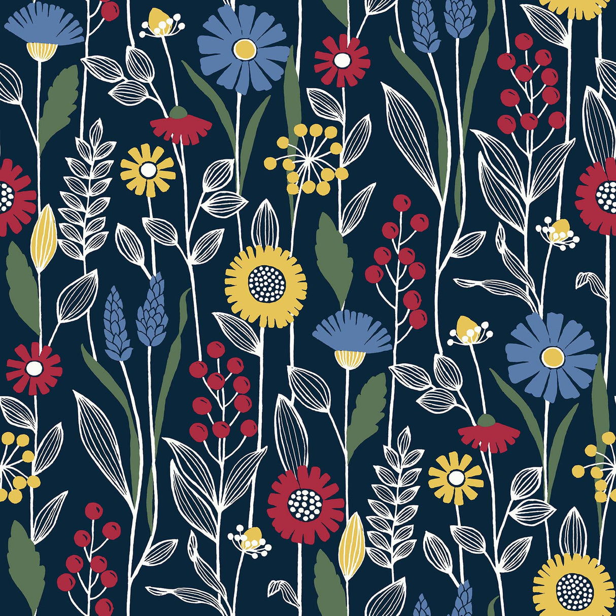 NuWallpaper NUS4045 Navy Jane Peel & Stick Wallpaper