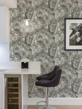 NuWallpaper NUS4166 Black & White Maui Peel & Stick Wallpaper