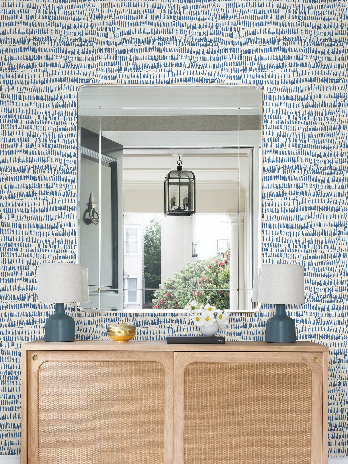 NuWallpaper NUS4284 Blue Kylver Peel & Stick Wallpaper