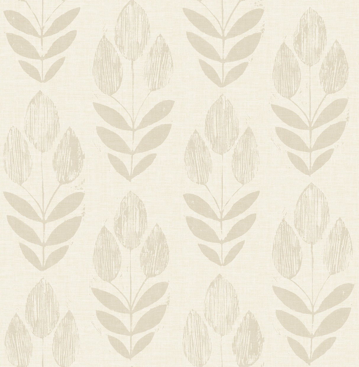 NuWallpaper NUS4302 Cream Folk Tulip Peel & Stick Wallpaper