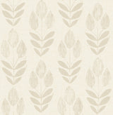 NuWallpaper NUS4302 Cream Folk Tulip Peel & Stick Wallpaper