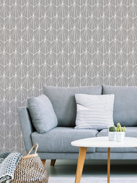 NuWallpaper NUS4377 Grey Dorset Peel & Stick Wallpaper