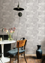 NuWallpaper NUS4639 Silver Margo Geometric Peel & Stick Wallpaper