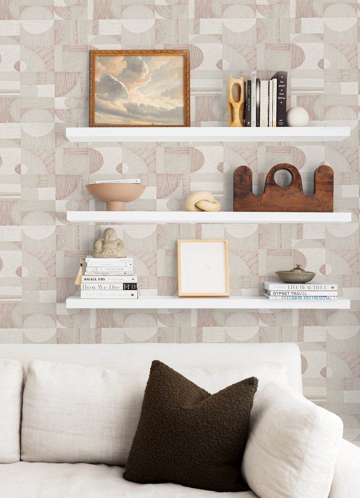 NuWallpaper NUS4640 Rose Gold Margo Geometric Peel & Stick Wallpaper