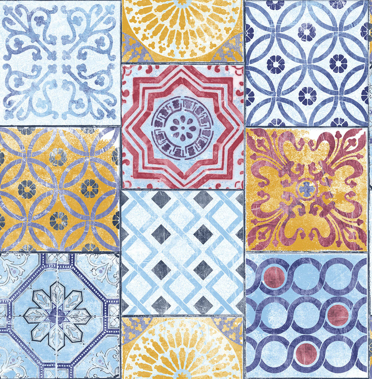 NextWall NW30001 Colorful Moroccan Tile