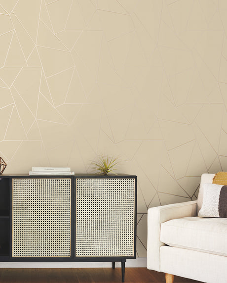 York NW3500 Nazca Almond & Gold Wallpaper