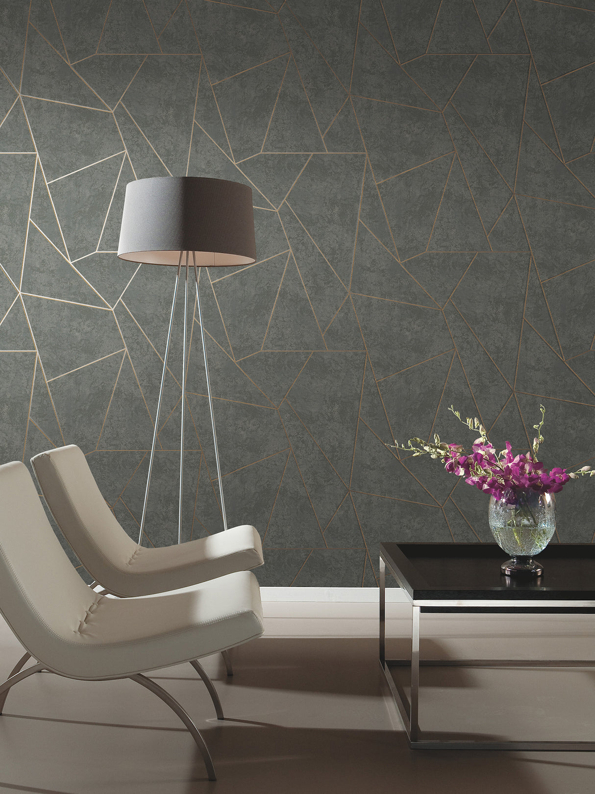 York NW3502 Nazca Dark Grey & Gold Wallpaper