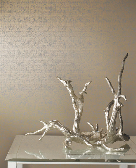 York NW3512 Interactive Taupe & Gold Wallpaper