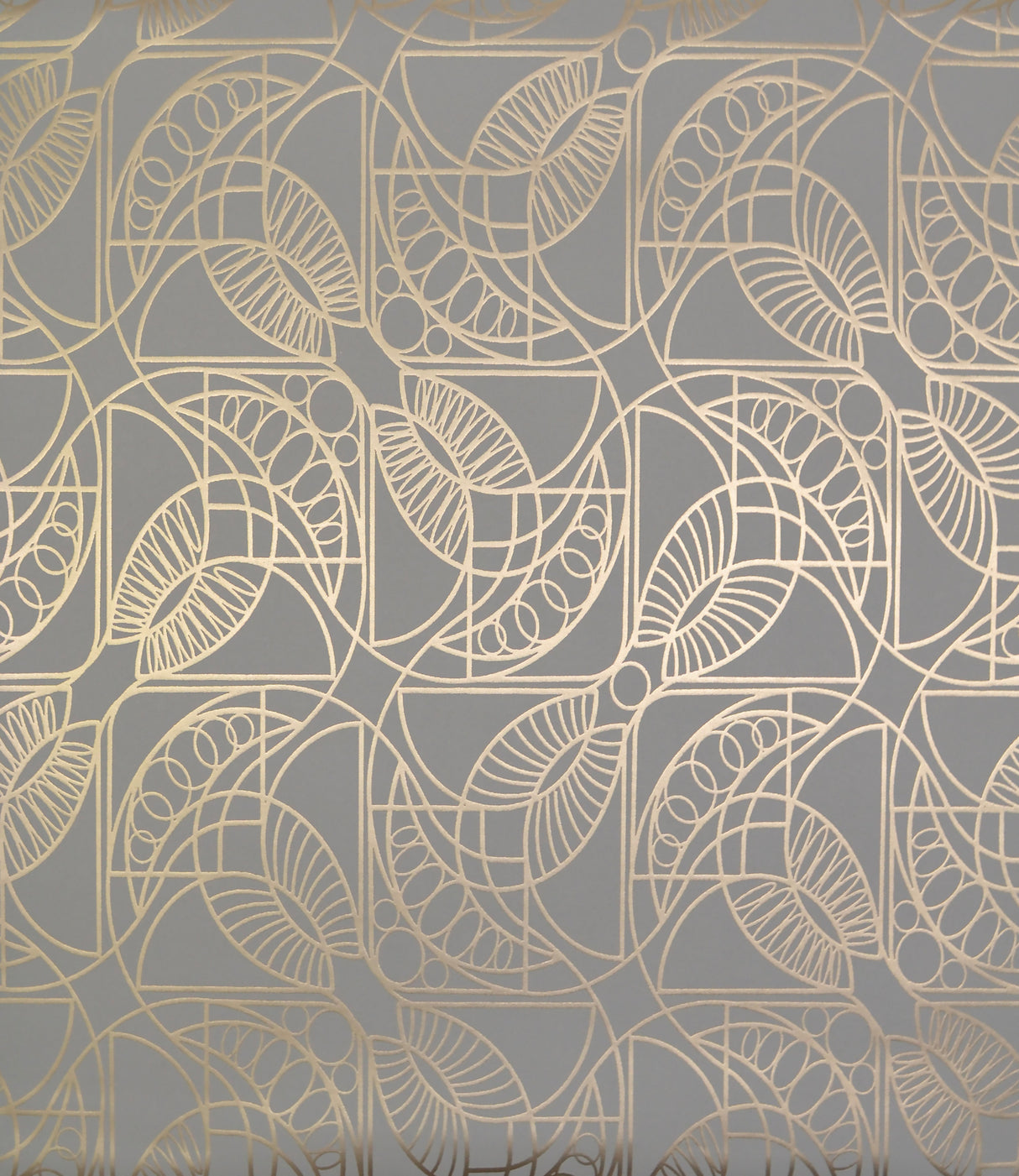 York NW3525 Cartouche Grey & Gold Wallpaper