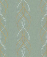 York NW3551 Aurora Blue & Gold Wallpaper