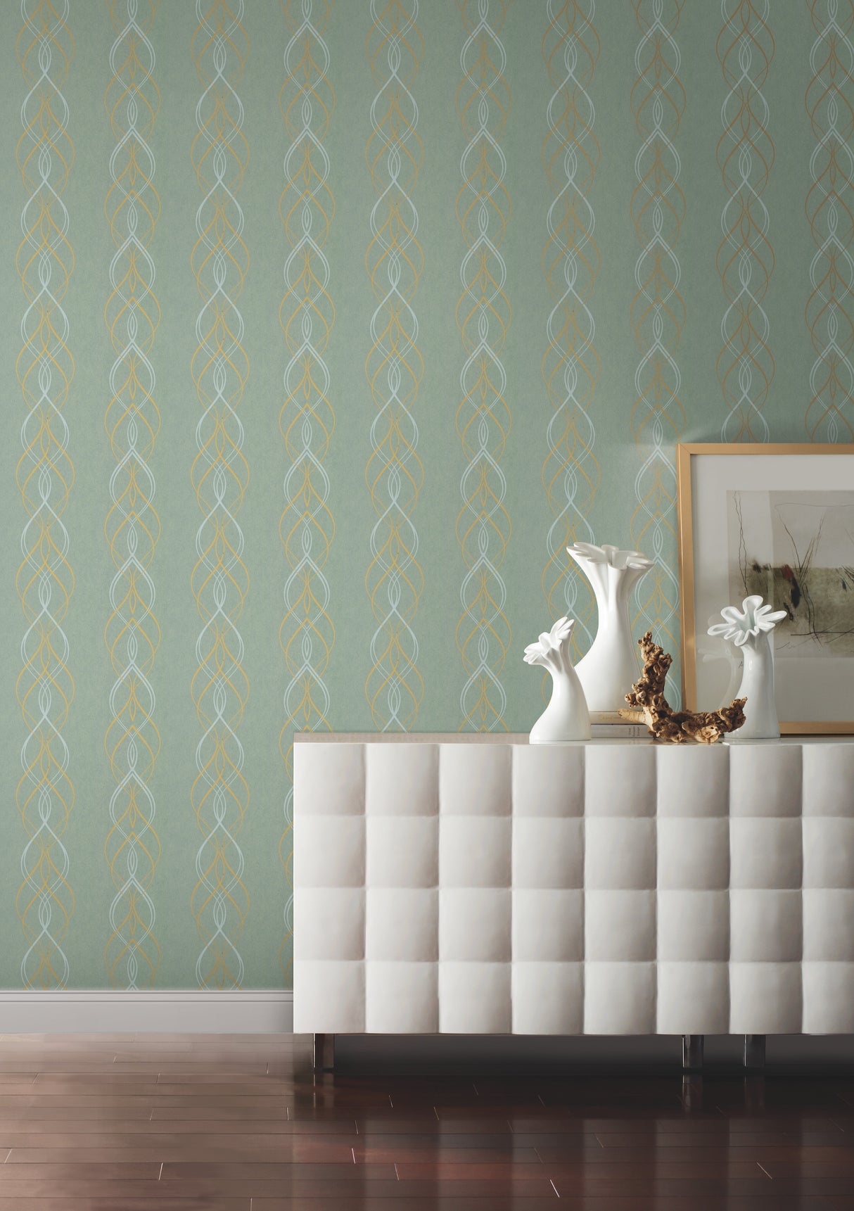 York NW3551 Aurora Blue & Gold Wallpaper