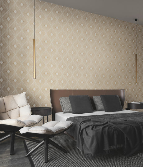 York NW3592 Harlowe White & Gold Wallpaper