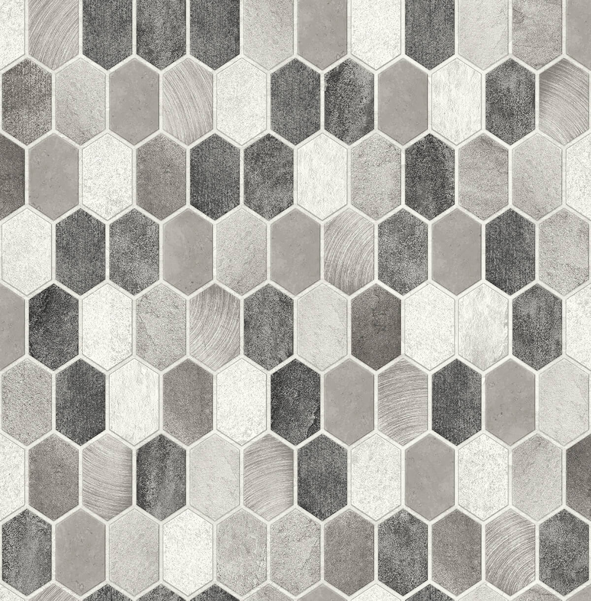 NextWall NW38805 Brushed Hex Tile