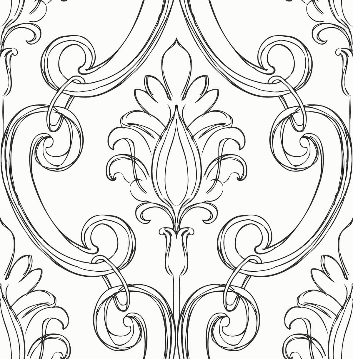 NextWall NW39400 Sketched Damask