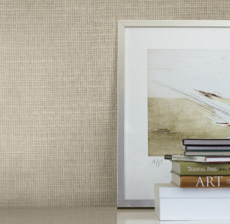 York OG0527 Tatami Weave Grey & Taupe Wallpaper
