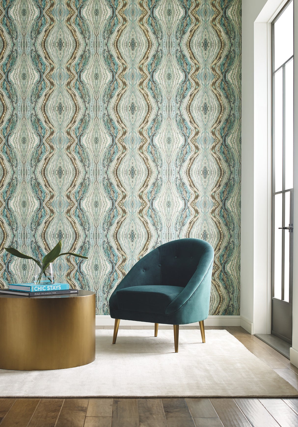 York OG0559 Kaleidoscope Teal Wallpaper