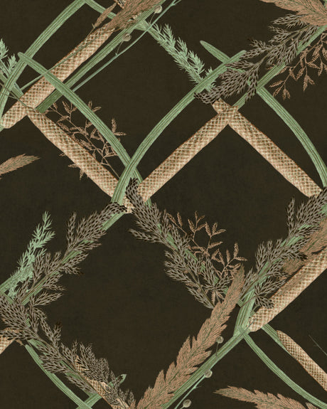 MindtheGap ORNAMENTAL REED Anthracite - Wallpaper Collection 2024 - The Wetlands