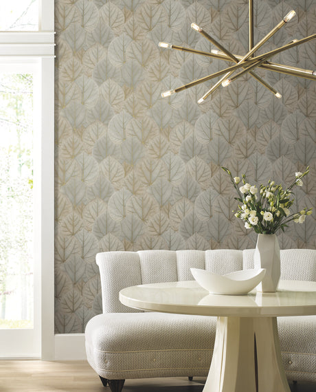 York OS4243 Leaf Concerto Taupe Wallpaper