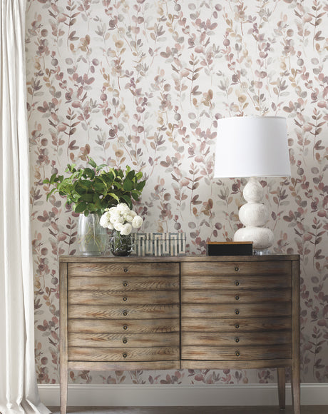 York OS4312 Joyful Eucalpytus Purple Wallpaper