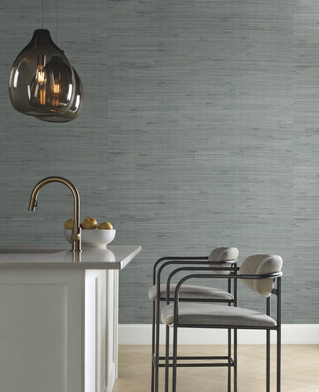 York OS4325 Jute Silver & Aqua Metallic Wallpaper