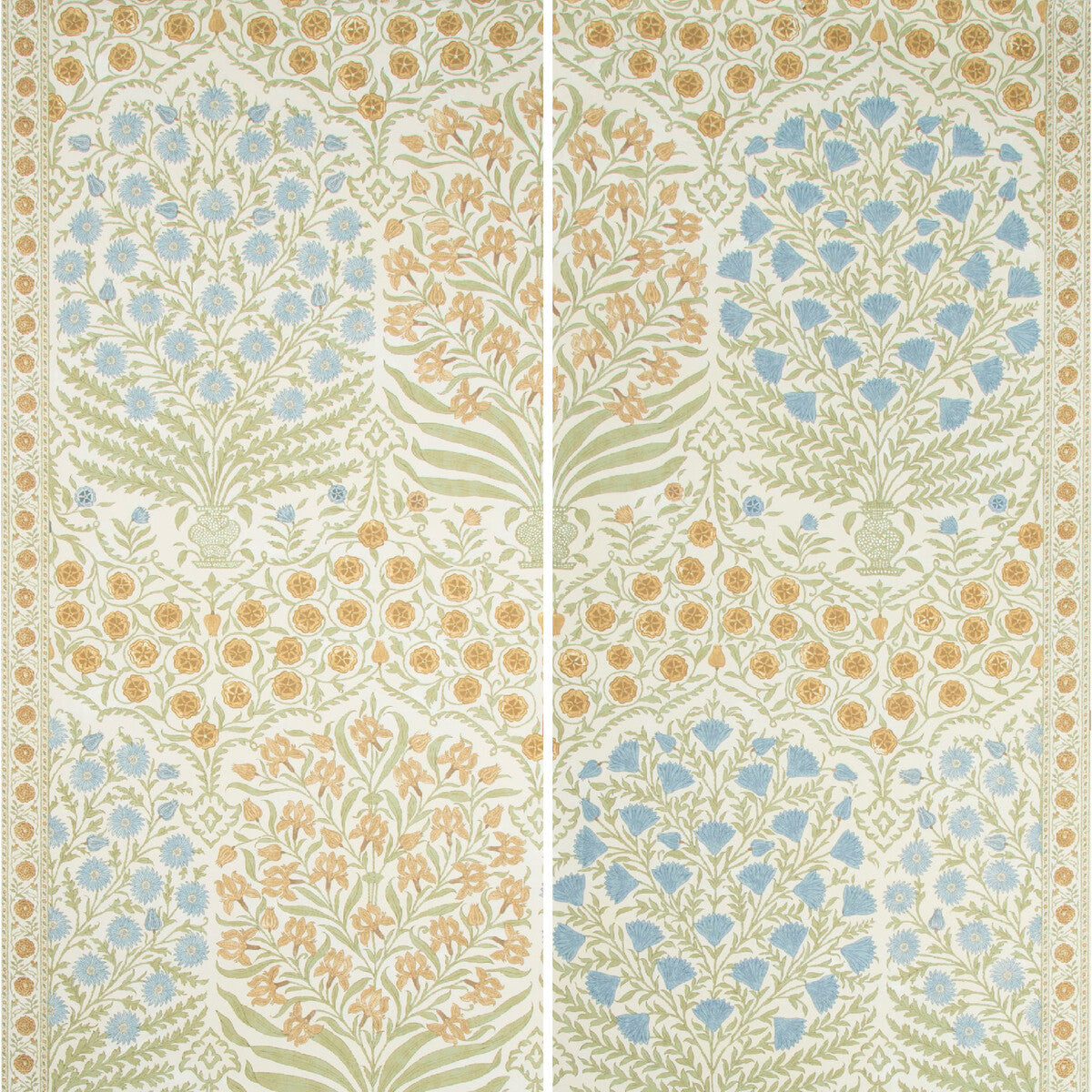 LEE JOFA P2017100.540.0 SAMEERA PAPER SAPPHIRE/GOLD Wallpaper - Eade's Wallpaper
